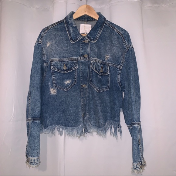 ZARA cropped denim jacket - Picture 1 of 7